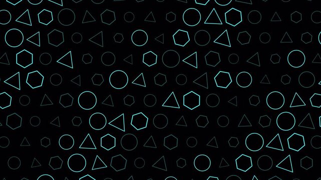 Clean and modern turquoise shapes on black. It offers a calm and geometric feel, ideal for backgrounds and cyber monday