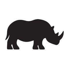 Black silhouette of a rhinoceros silhouette