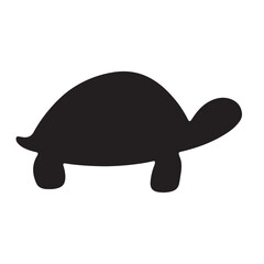Simple silhouette of a tortoise walking