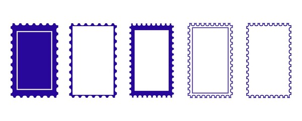 set of blue and white frames