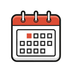 Vector calendar icon no background transparent date planner illustration