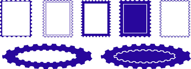 set of stamps with a borders pattern,