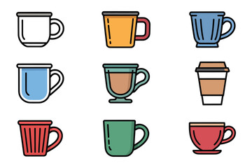 Modern Hot Beverage Icon Collection