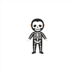 Cute Skeleton Boy Costume Vector