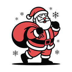 Trendy Santa Claus Vector Logo