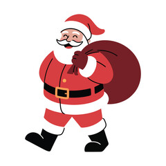 Minimalist Walking Santa Character