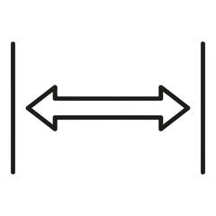 Doubleheaded arrow between two vertical lines