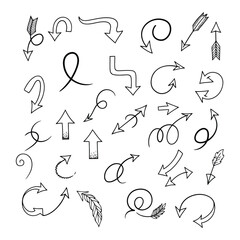 Collection of handdrawn arrows
