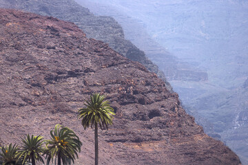 Stunning Volcanic Landscape of La Gomera Showcasing Nature's Raw Beauty, Spain