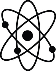 Scientific symbol of atomic structure with orbiting electrons and central nucleus
