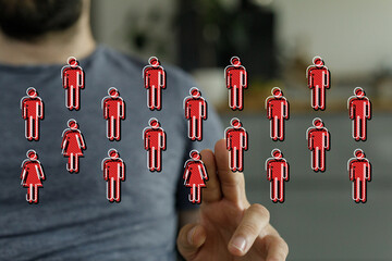 Concept of networking, teamwork, and connection.  Represents social media and technology. Human...