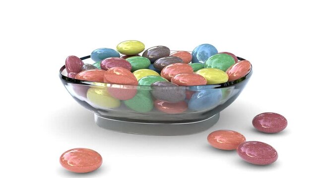 sweet round candy falling
