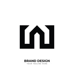 Letter Aw or Wa minimal abstract initial logo