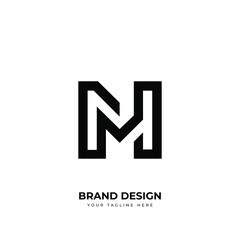 Letter Mh or Hm minimal abstract monogram logo