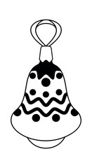 Christmas bell black-and-white coloring element