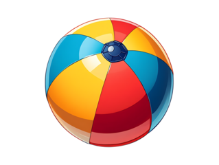 Colorful beach ball perfect for summer fun and vacation illustration