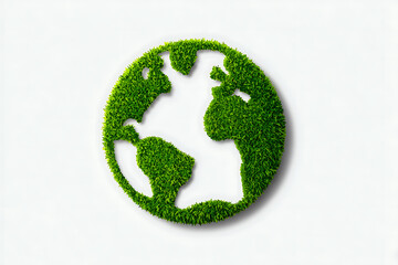 Green eco Earth globe made of plants and trees, sustainable world environment concept art.