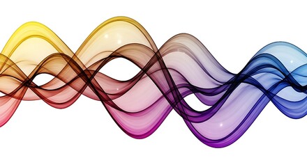 Abstract illustration of a layered sound equalizer or frequency line on a clean white backdrop