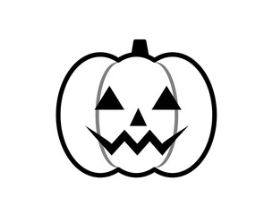 ジャック・オ・ランタンのシンプルなイラスト　ハロウィーン素材　ハロウィン　かぼちゃ　オレンジ　