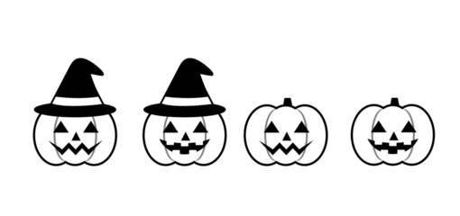 ジャック・オ・ランタンのシンプルなイラスト　ハロウィーン素材　ハロウィン　かぼちゃ　オレンジ　