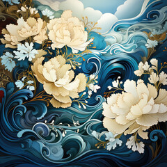 Ocean Wave with Sun Painting