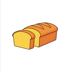 Freshly sliced loaf of bread delicious baked goods food ingredient staple for breakfast and meals vector