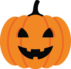 Smiling jack o lantern halloween pumpkin icon vector illustration happy spooky autumn holiday vector