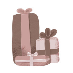 Wrapped a present box with a bow