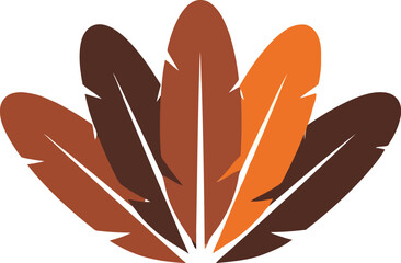 Autumn thanksgiving feather fan abstract vector illustration seasonal autumn foliage decor vector