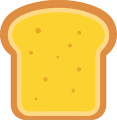 Simple golden toast slice food icon delicious breakfast meal graphic vector