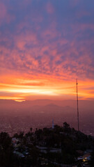 Atardecer cerro san cristóbal, vista desde dron 2