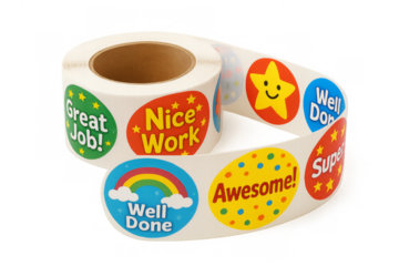 Reward stickers roll for positive motivation and education