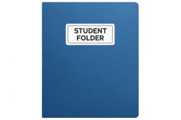 Blue student folder for education and organization