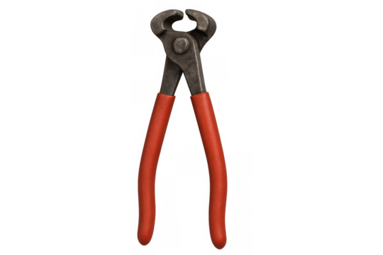 Hand tool end cutting pliers on transparent background