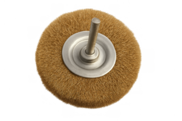 Rotary polishing buffing brush wheel on transparent background