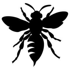 Wasp flying silhouette vector illustration