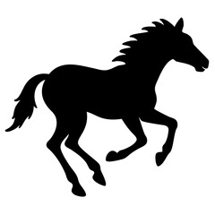 Horse running silhouette vector illustration