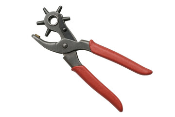 Revolving leather hole punch tool with red handles