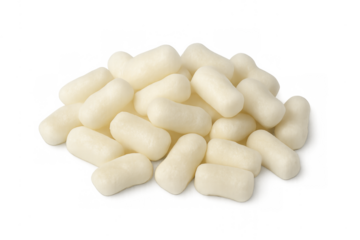 Korean tteokbokki rice cakes pile on transparent background