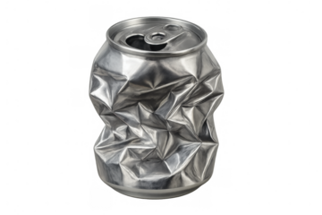 Crushing aluminum can for recycling, highlighting waste reduction and environmental conservation for a sustainable future