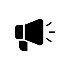 Megaphone icon representing announcement, communication, and marketing promotion, suitable for advertising, public relations, media campaigns, and digital communication design projects