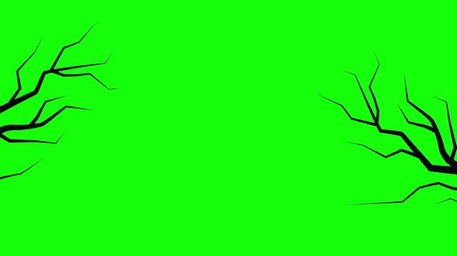 Dead Tree Swinging Animation on Green Screen Background