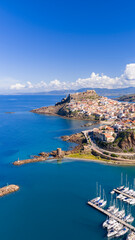 Obraz premium Aerial view to Castelsardo, Sassari, Sardinia, Italy, Europe