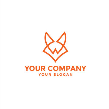 fox head logo, or wolf head logo, or letter W fox head, or letter W wolf head