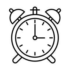 Alarm clock icon. Home decor element thin line illustration.