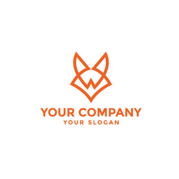 fox head logo, or wolf head logo, or letter W fox head, or letter W wolf head