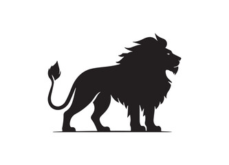 lion silhouette vector illustration of wild animal