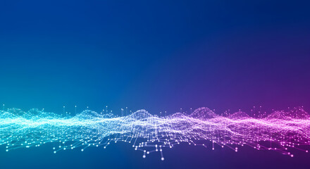 Abstract network connection structure on blue background representing future technology