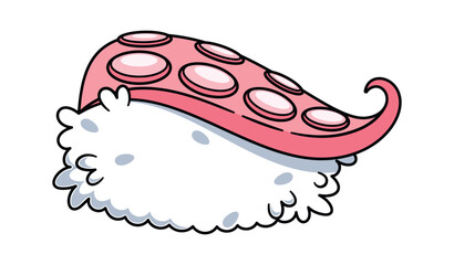 Rice sushi with octopus tentacles