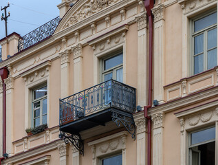 Historic Balconies with Flowering Railings in Tbilisi